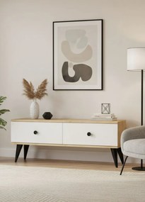 Mona TV-állvány, zafír tölgy-fehér, 120 cm