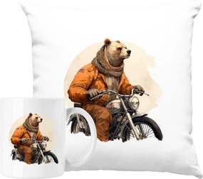 Bögre Szett Párna Moto Maci Motoros Biker 1 Ötlet Ajándék