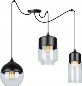 Mennyezeti Lámpa Lógó Csillár Üveg Pók Fekete Loft Modern