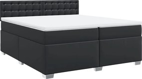 vidaXL fehér műbőr rugós ágy matraccal 200 x 200 cm