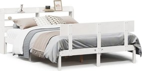 vidaXL fehér tömör fenyőfa ágy matrac nélkül 120 x 190 cm