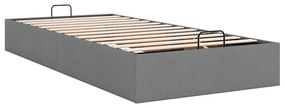 Ottomán sötétszürke szövet ágykeret matrac nélkül 80x200 cm