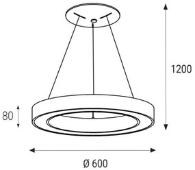 LED2 - LED Csillár zsinóron SATURN LED/50W/230V 3000K átm. 60 cm fehér