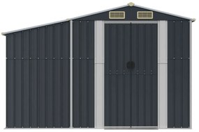 antracitszürke horganyzott acél kerti fészer 277x279x179 cm
