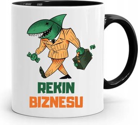 Fekete Bögre Üzleti Cápa Vezetőnek Ajándék fényképes nyomtatással