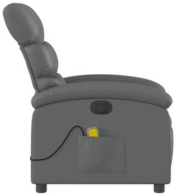 szürke műbőr elektromos dönthető masszázsfotel