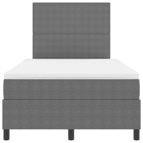 Box Spring Ágy Matraccal &amp; LED Világítás Szürke 120x200 cm Bordás Szövet