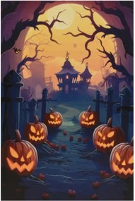 Fali kép Tök temető 9 LED 60,5 x 40 cm