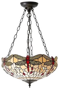Endon 70759 - Láncra függesztett Tiffany DRAGONFLY 3xE27/60W/230V átmérő 41 cm