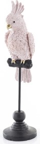 Dekoratív papagáj figura rózsaszín papagáj az állványon dekoráció