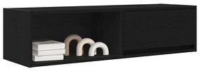 fekete tölgy színű szerelt fa TV-szekrény 100x31x25,5cm