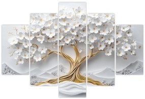 Kép – 3D elegáns életfa virágokkal (150x105 cm)