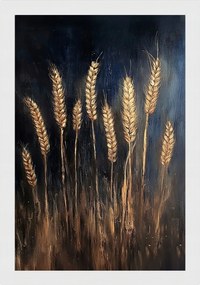 Poszter Keret Fa Olaj Természet Növényzet Falu Mező Gabona Kalászok 40x60