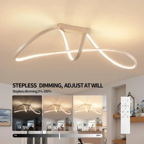 Brilagi-LED Fényerőszabályozható felületre szerelhető csillár TWISTER LED/60W/230V 3000-6000K bézs+távirányító