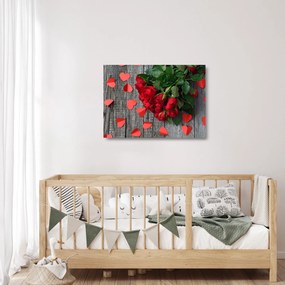 Kép - csokor rózsa (üvegen) (70x50 cm)