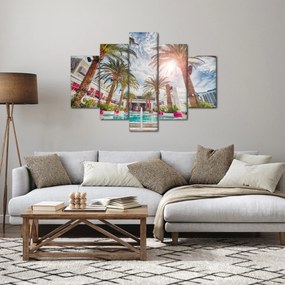 Kép - pálmafák úszómedencével (150x105 cm)