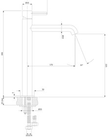 OMNIRES Y1212GR - Mosdócsap Y 30,8 cm csiszolt grafit