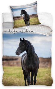 Lovas Black ágyneműhuzat 140×200cm, 60×70 cm