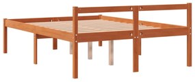 viaszbarna tömör fenyőfa időseknek való ágy 135 x 190 cm