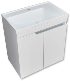 Piramida EURIDIKA 60 LH fali fürdőszobabútor - műmárvány mosdóval - 2 ajtós - 60 x 64 x 38 cm