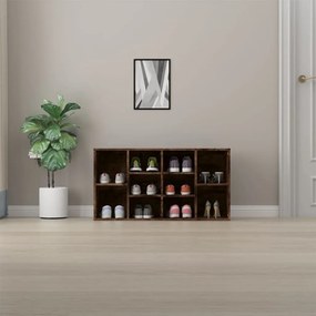 füstös tölgy színű szerelt fa cipőtároló pad 103x30x54,5 cm
