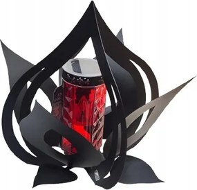 mécses Lótuszvirág fekete Napelemes Tömb Piros üveg 1