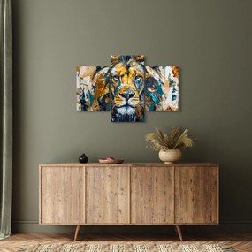 Kép - Absztrakt olajfestmény oroszlánnal (90x60 cm)
