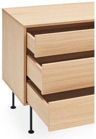 Yoko antracitszürke komód tölgyfa dekorral, szélesség 180 cm - Teulat