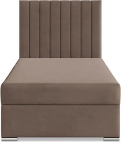 Agen egyszemélyes ágy, bársony, ágyneműtartóval, barna