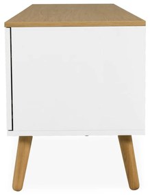 Dot fehér TV-állvány tölgyfa dekorral, szélesség 192 cm - Tenzo