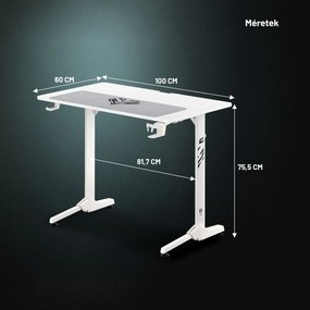 Gamer asztal 100 cm fehér: Diablo X-Mate 1000