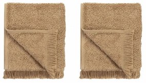 Világosbarna pamut törölköző szett 2 db-os 30x50 cm FRINO – Blomus