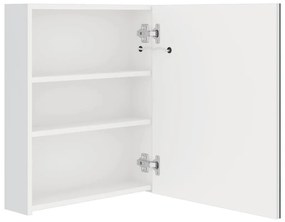 fényes fehér LED-es tükrös fürdőszobaszekrény 50 x 14 x 60 cm