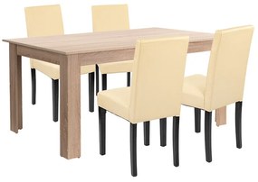 Leon 4+1 étkező garnitúra sonoma tölgy-bézs