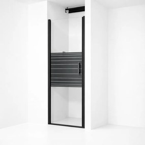 Madeira || Black Pattern 90 nyíló zuhanyajtó, 190cm, 6mm, NANO