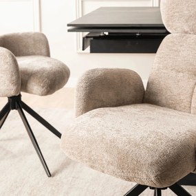 Forgószék bézs színben, bouclé kárpittal ALVARO