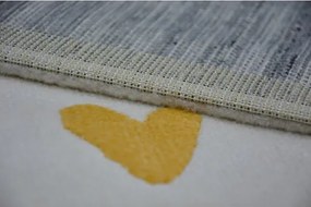 Pastel szőnyeg  18409/062 - Felhő Szívek Madár krém türkiz