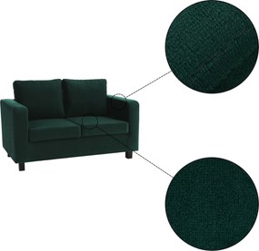 Teljesen kárpitozott heverő, smaragd szövet, LUANA