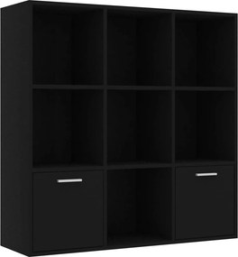 vidaXL fekete szerelt fa könyvszekrény 98 x 30 x 98 cm
