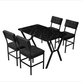 Dubai étkezőgarnitúra, antracit-fekete, 110 cm