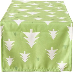 Textil asztali futó SCANDI TREES 40x140 cm, zöld