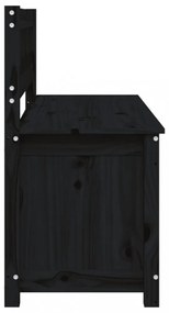 fekete tömör fenyőfa pad 110 x 41 x 76,5 cm