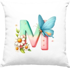 Pillangó párna pillangó betű ábécé M fehér