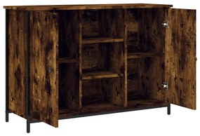 füstös tölgy színű szerelt fa tálalószekrény 100 x 35 x 70 cm