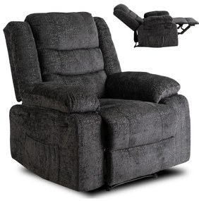 Modern Relaxfotel Vintage Fekete Bársony Kárpittal. ARTURO