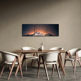 Egy éjszakai égbolt és a hegy képe (órával) (90x30 cm)