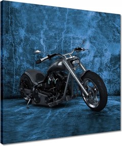 Vászonkép 40x40 Kék fal Motorkerékpár
