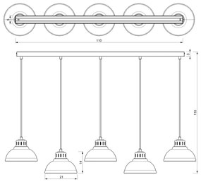 Csillár zsinóron SVEN 5xE27/15W/230V bézs