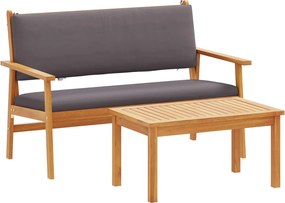 vidaXL Kerti Kanapé Szett párnával 2 pcs Antracit Tömör Akácfa
