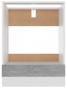 betonszürke szerelt fa sütőszekrény 60 x 46 x 81,5 cm